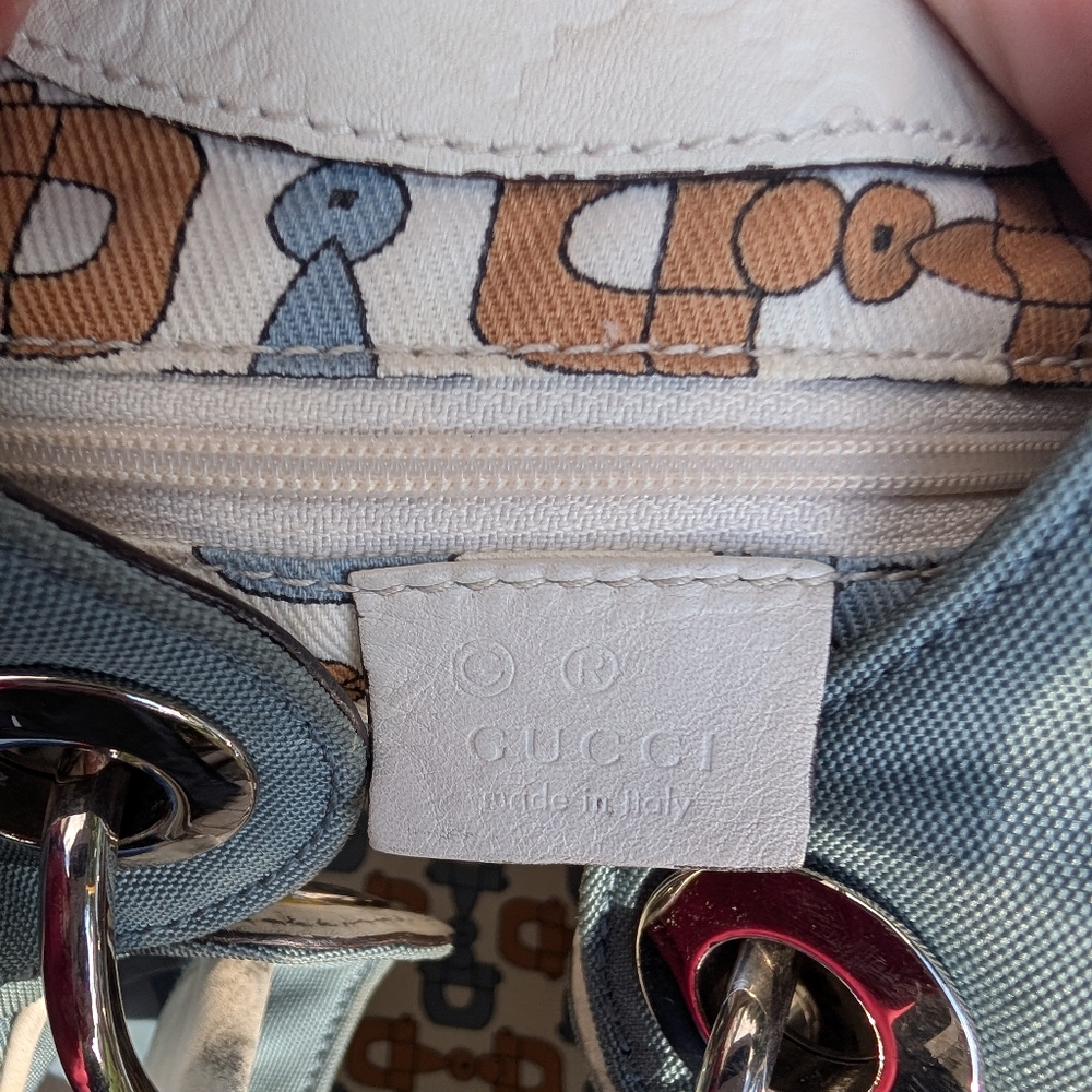 Gucci Light Blue Nylon Shoulder Bag - EUC! - Picture 3 of 10